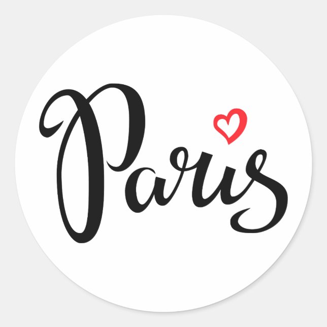 Sticker Rond Paris Brush Lettering (Devant)