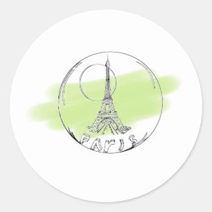 Sticker Rond paris dans une boule de verre