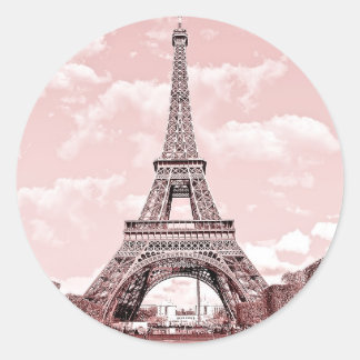 Sticker Rond Paris en Pink Tour Eiffel France