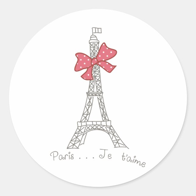 Sticker Rond Paris...Je t'aime (Devant)