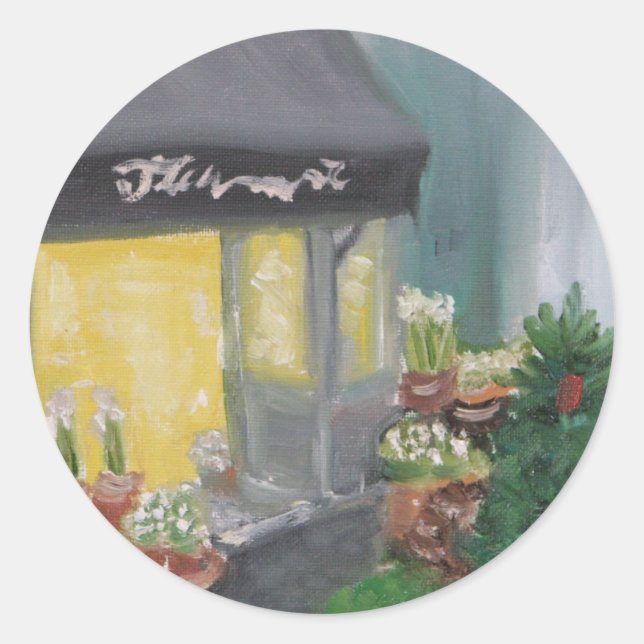 Sticker Rond Paris Shopping aux chandelles (Devant)
