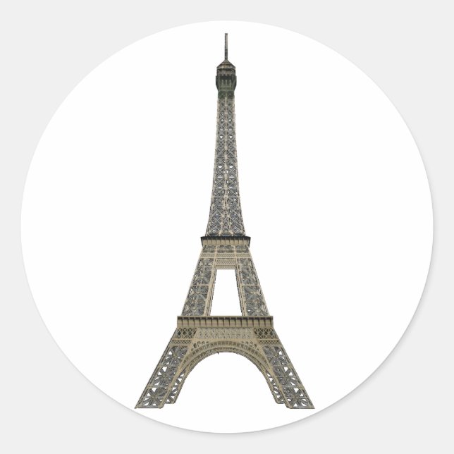Sticker Rond Paris : Tour Eiffel : Dessin vectoriel : (Devant)
