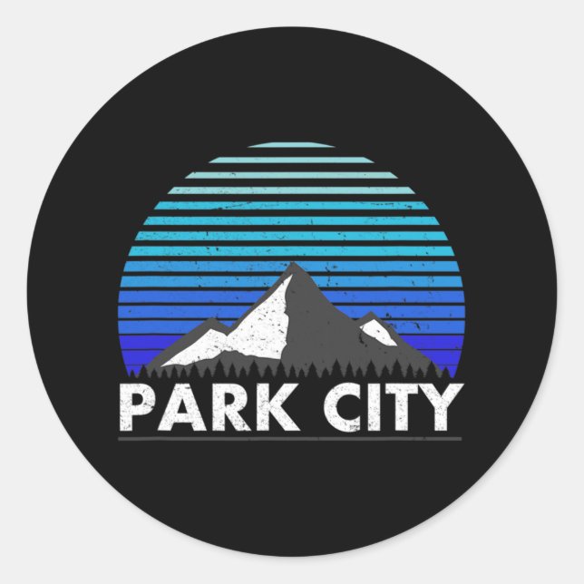 Sticker Rond Park City Utah Bluebird Day Rocky Mountain Powder (Devant)