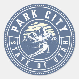 Sticker Rond Park City Utah Souvenir de ski Vintage