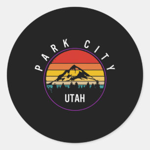 Sticker Rond Park City Utah Souvenir Vintage Skier Snowboard