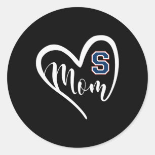 Sticker Rond Parkersburg South Patriots Logo Heart Mom Hs