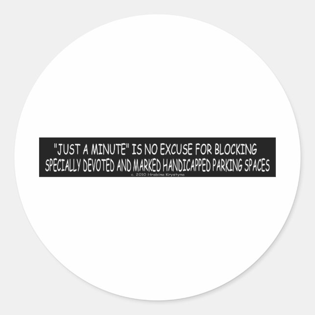 STICKER ROND PARKING HANDICAP 5 (Devant)