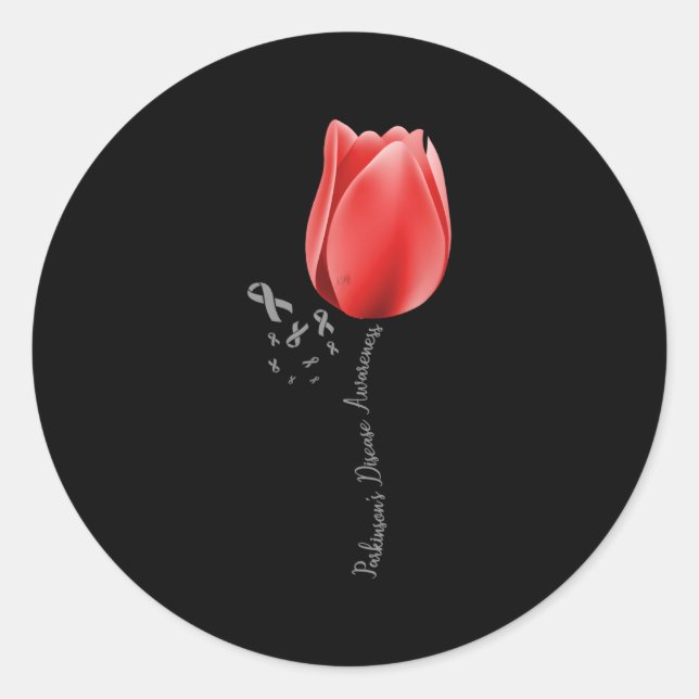 Sticker Rond Parkinson Maladie Tulipe Avril Mois Pret (Devant)