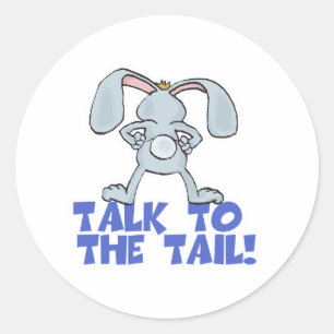 Sticker Rond Parle au Lapin de Queue de Bunny