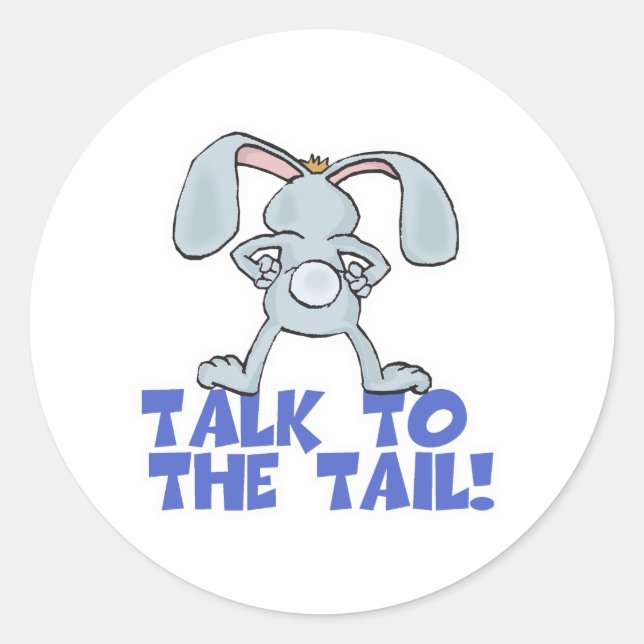 Sticker Rond Parle au Lapin de Queue de Bunny (Devant)