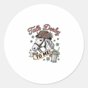 Sticker Rond Parle Derby à Moi Cheval Mint Julep Vintage Chemis
