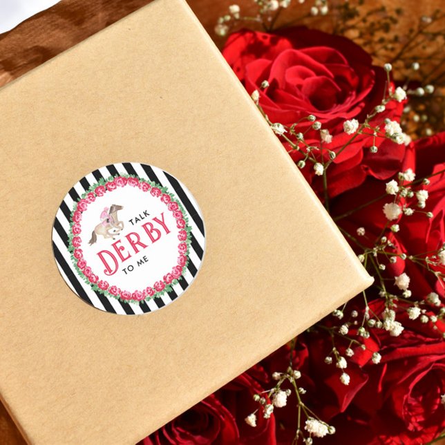 Sticker Rond Parle Derby | Mariage de Derby Course de Chevaux (Créateur téléchargé)