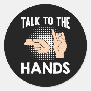 Sticker Rond Parler asl aux mains Langue des signes américaine