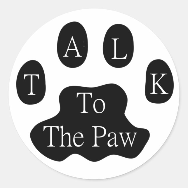 Sticker Rond Parler Au Paw (Devant)