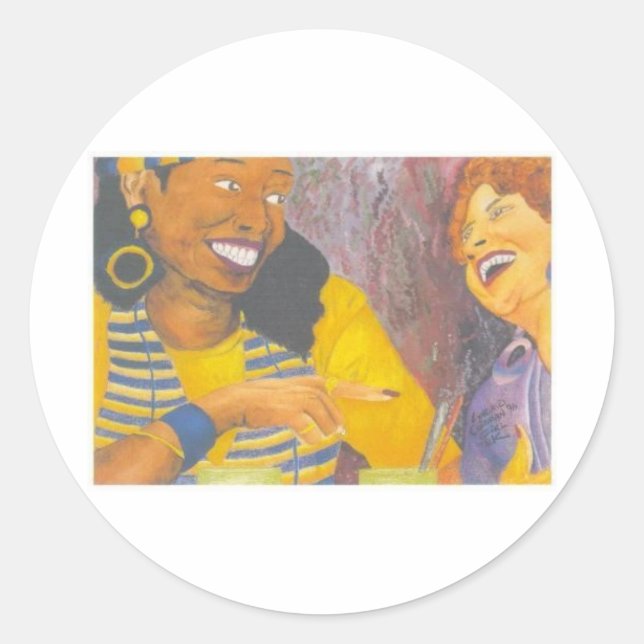 Sticker Rond Parler aux filles (Devant)