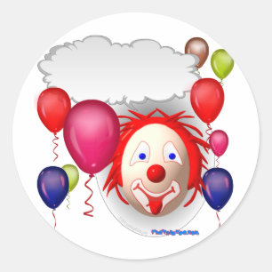 Sticker Rond Parler Clown d'anniversaire