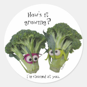 Sticker Rond Parler de Brocoli amusant