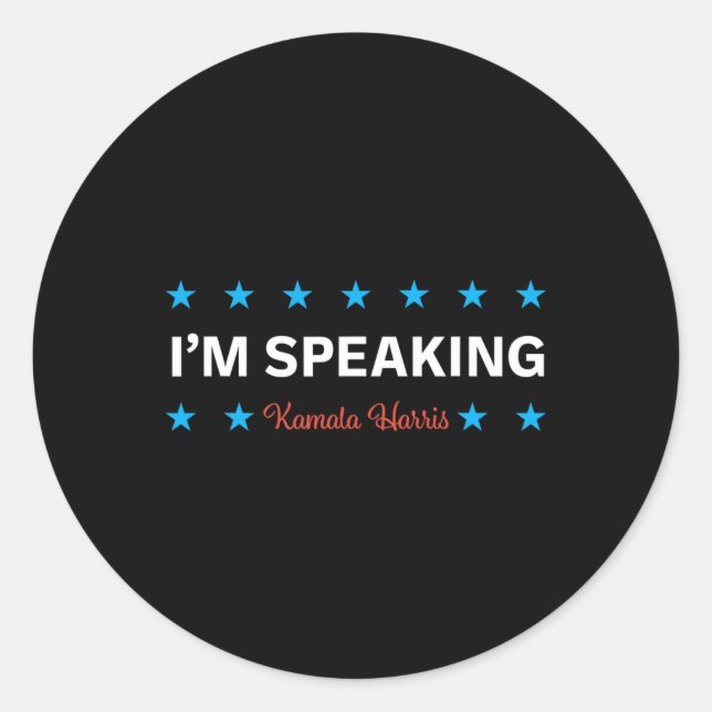 Sticker Rond Parler de Kamala Harris (Devant)