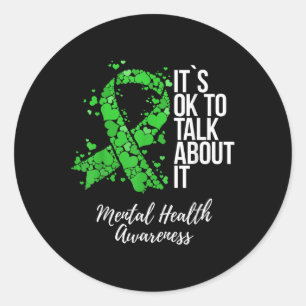 Sticker Rond Parler de la santé mentale Sensibilisation