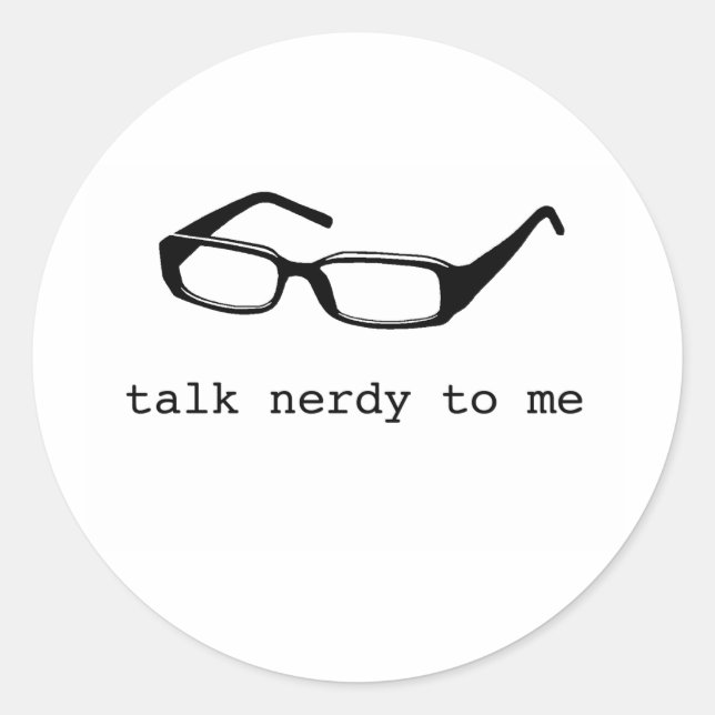 Sticker Rond parlez-moi nerdy (Devant)