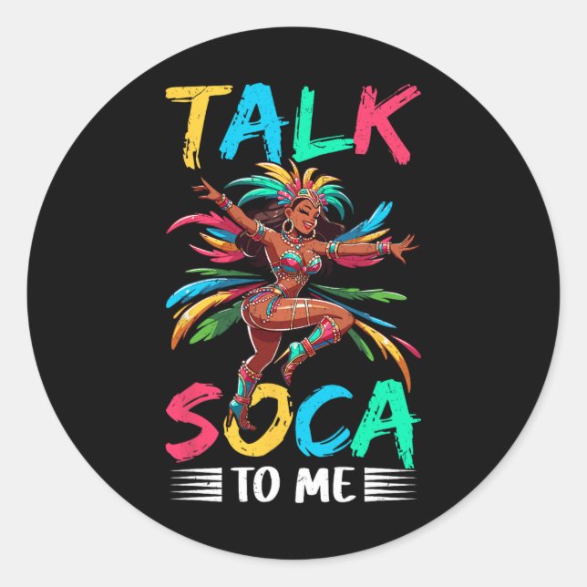 Sticker Rond Parlez Soca à moi Carnaval des Caraïbes Soca (Devant)