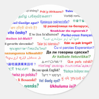 Sticker Rond Parlez-vous ... ? dans de nombreuses langues