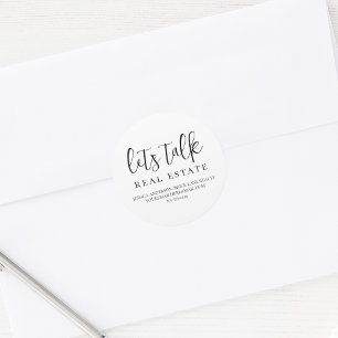 Sticker Rond Parlons des coordonnées immobilières