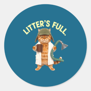 Sticker Rond Parodie de chat Litter S Full