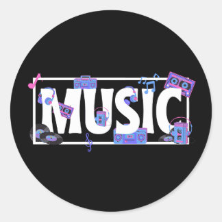Sticker Rond Parole De Musique Avec Des Stups De Musique