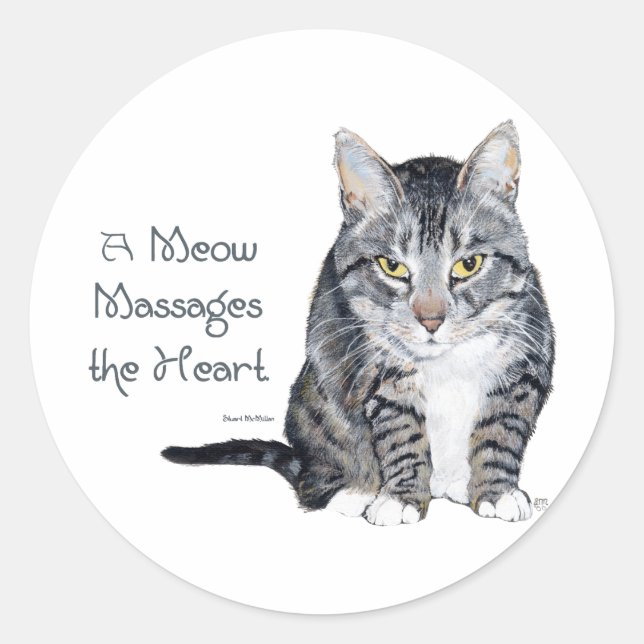 Sticker Rond Paroles de sagesse de chat - Miaou (Devant)