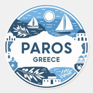 Sticker Rond Paros Grèce Island Travel