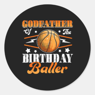 Sticker Rond Parrain De L'Anniversaire Byller Bysketbyll Père