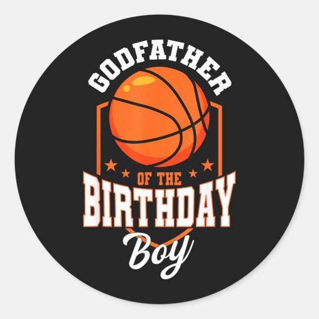 Sticker Rond Parrain du thème de baseball Bday du garçon d'anni (Devant)