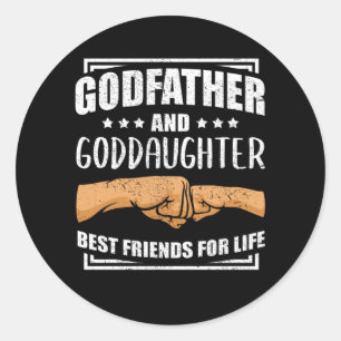 Sticker Rond Parrain Godgirl Godchild et parrain Cadeau