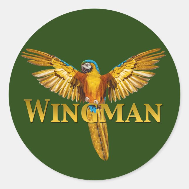 Sticker Rond Parrot Wingman (Devant)