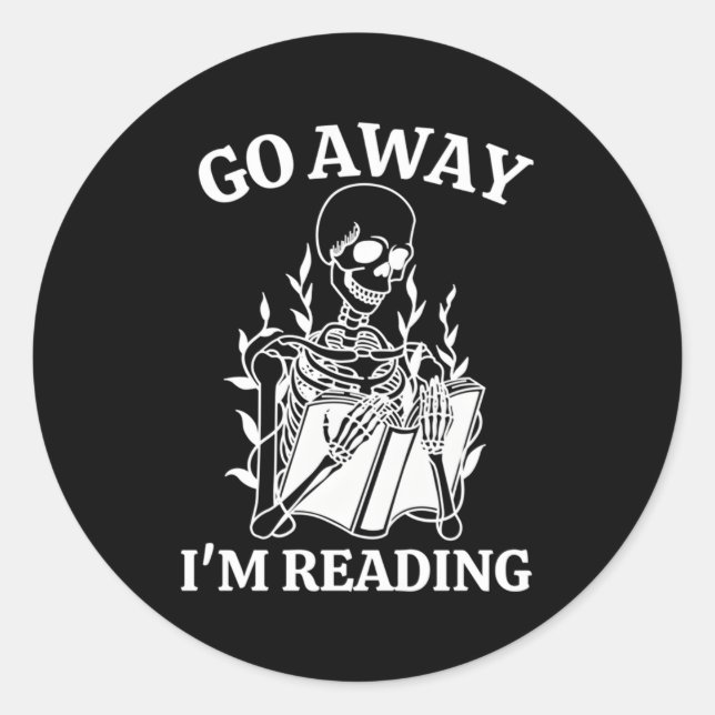 Sticker Rond Pars Je Lis Skeleton Book (Devant)