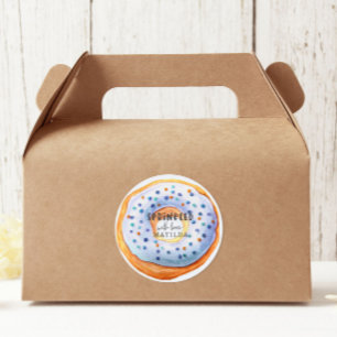 Sticker Rond Parsemé de baby shower beigne bleu amour