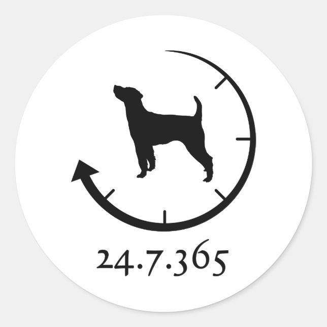 Sticker Rond Parson Russell Terrier (Devant)