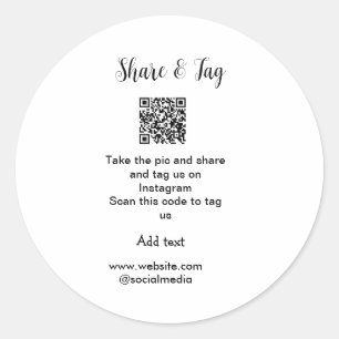 Sticker Rond Partager et marquer sur Instagram scan QR ajouter 
