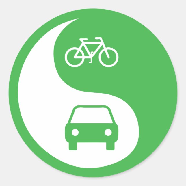 Sticker Rond Partager la route Yin Yang (Devant)