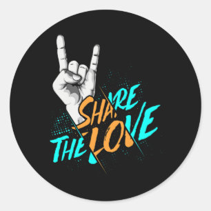 Sticker Rond Partager L'Amour Hommes Femmes Enfants Garçons Fil