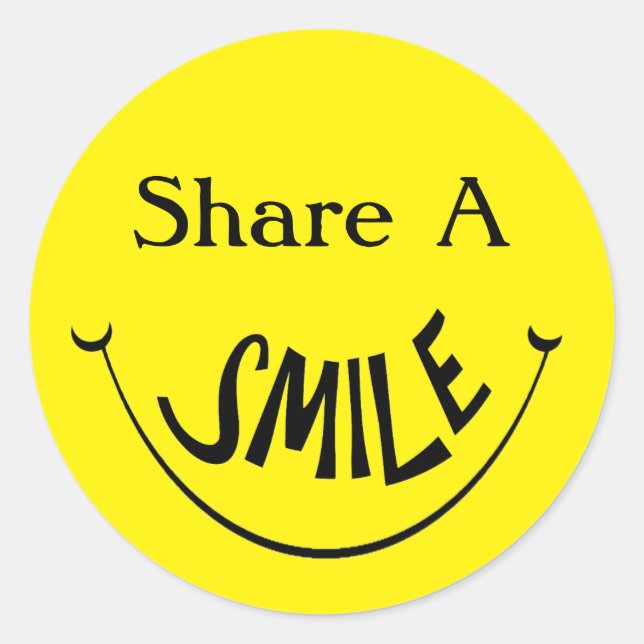 Sticker Rond Partager Un Sourire (Devant)