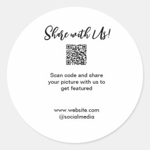 Sticker Rond Partagez votre image numérisation QR code ajouter