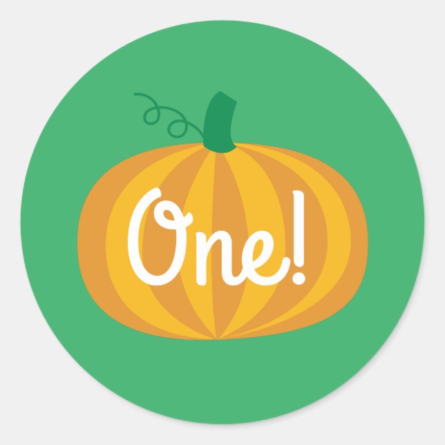 Sticker Rond Parti Anniversaire de enfant citrouille (Devant)