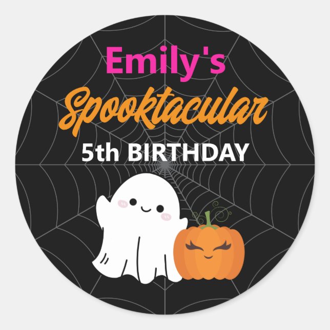 Sticker Rond Parti Anniversaire de enfant de Spooktacular Hallo (Devant)