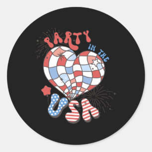 Sticker Rond Parti Aux Etats-Unis 4 juillet L'Indépendance De L