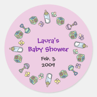 Sticker Rond Parti Baby shower Cutietoots Favoriser