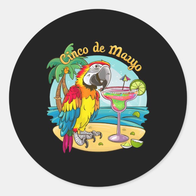 Sticker Rond Parti Cinco De Mayo (Devant)