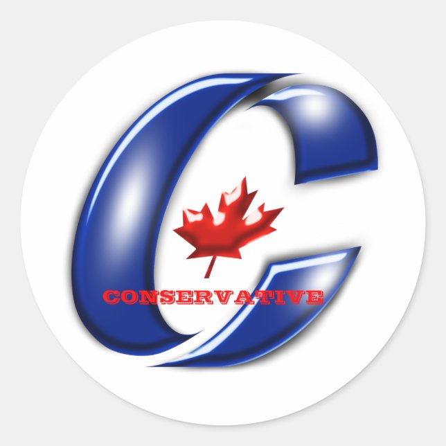 Sticker Rond Parti conservateur du Canada Marchandises politiqu (Devant)