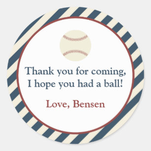 Sticker Rond Parti de baseball vintage